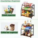 Three-Layer Wooden Countertop Storage Rack, Suitable for Snacks, Candy, Coffee Stand, Beverage Cans, White (Black Available)