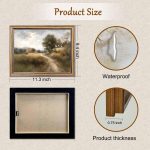 Framed Vintage Wall Art Classical Oil Painting Country Road Canvas Print Kitchen Living Room Farmhouse Wall Decor (Rural Trail, 10L x 8W)
